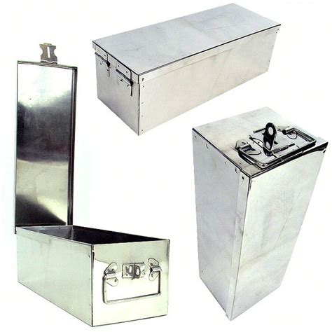 metal milk box with handle and locking hasp|stalwart metal lock box.